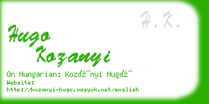 hugo kozanyi business card